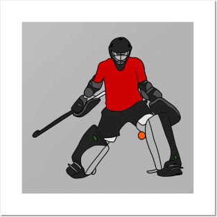 Field Hockey Goalie Red 2 Posters and Art